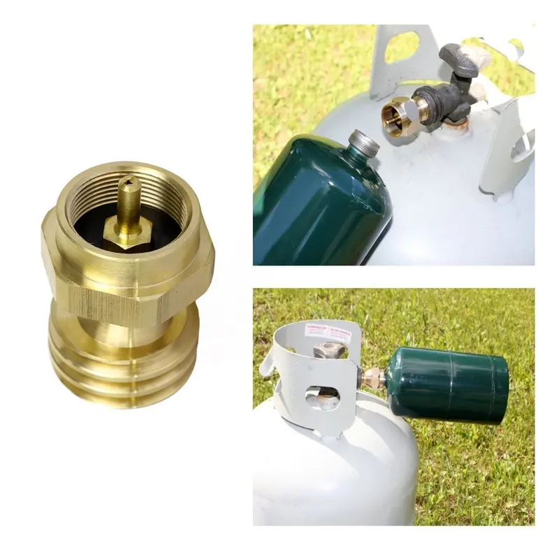 Ridgeyard Brass Propane Refill Adapter – 1-Pound Disposable Cylinder Connector With Type 1 Valve 1