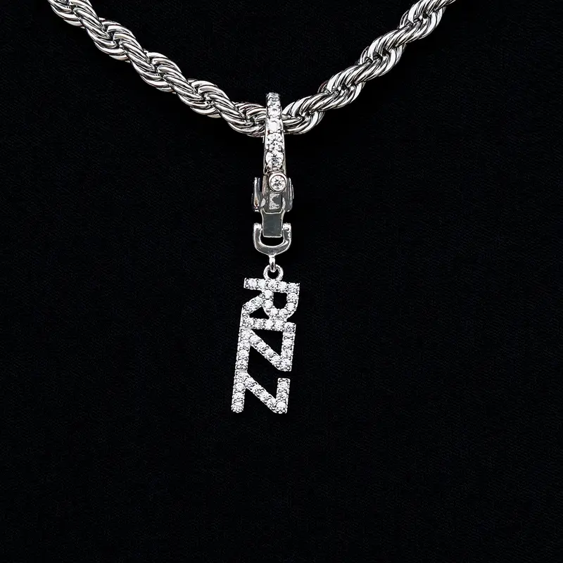 'Rizz' Clip-On Pendant – White Gold Plated 1