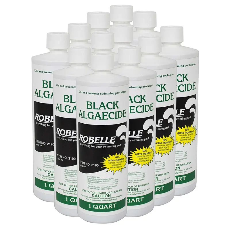 Robelle Black Algaecide – 12-Pack Quart Bottles For Effective Swimming Pool Algae Prevention 1