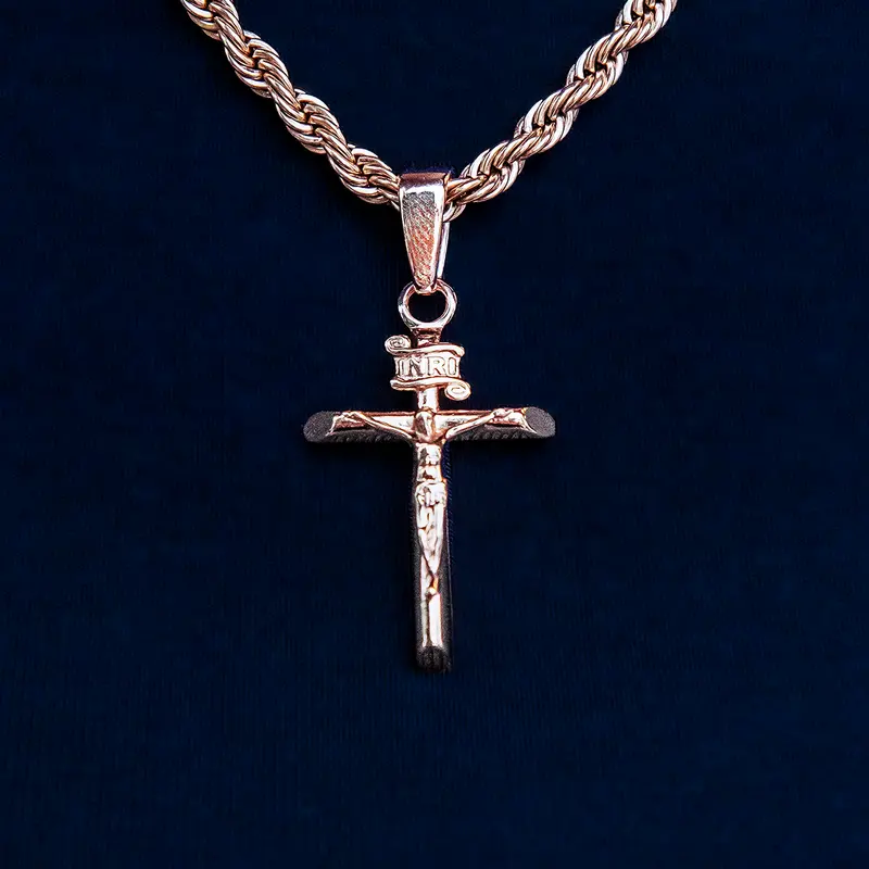 Rose Gold Crucifix Pendant – Elegant Religious Jewelry 1