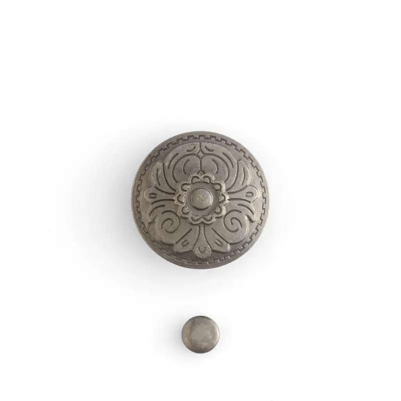 Round Flower-Embossed Steel Concho For Western Accents 1