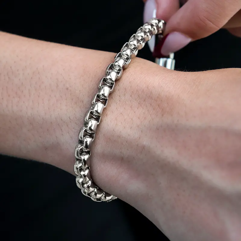 Rounded Box Chain Bracelet – 6Mm Width 1