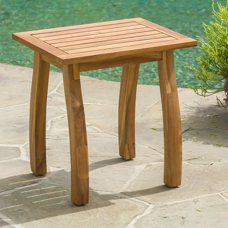 Sadie Acacia Wood Outdoor Side Table – Compact Accent Piece For Patios And Decks 1