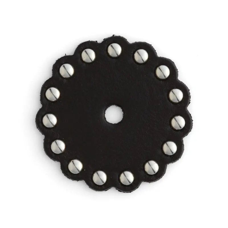 Scalloped Black Leather Conchos (100-Piece Pack) 1