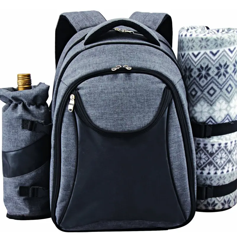 Scuddles Insulated 4-Person Picnic Backpack Cooler – Waterproof Camping & Marine Tote With Tableware Set 1