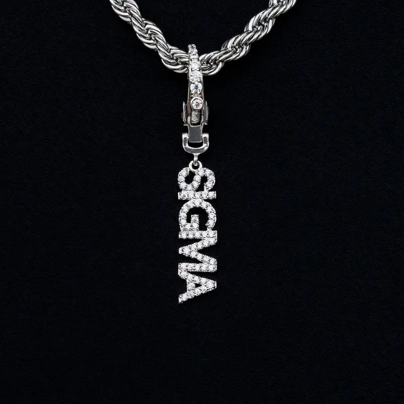 Sigma-Themed Clip-On Charm Pendant In White Gold 1