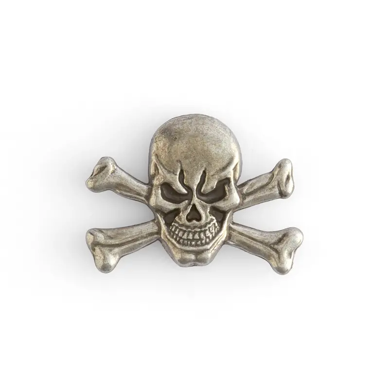 Skull & Crossbones Concho With Slotted Backing 1