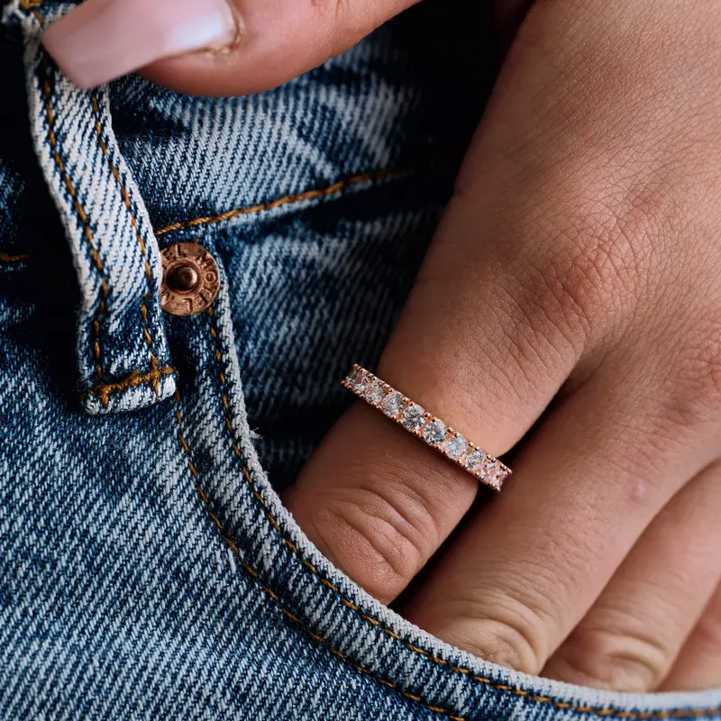 Slim 3Mm Rose Gold Vermeil Full-Eternity Ring 1