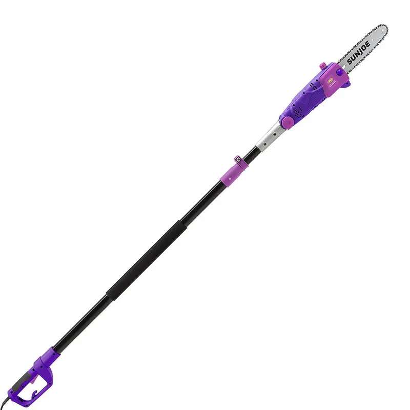 Snow Joe Swj803E-Prp 10-Inch 8-Amp Telescoping Electric Pole Chain Saw – Multi-Angle Cutting, Purple Finish 1