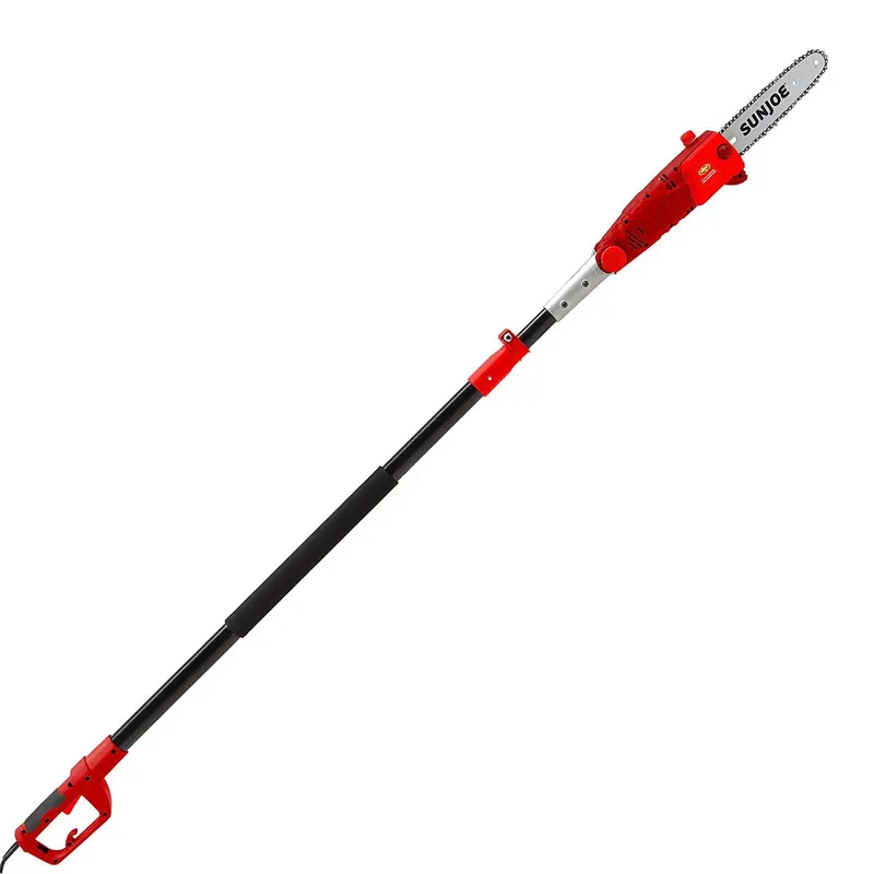 Snow Joe Swj803E-Red 10-Inch 8-Amp Telescoping Pole Chainsaw With Multi-Angle Cutting 1