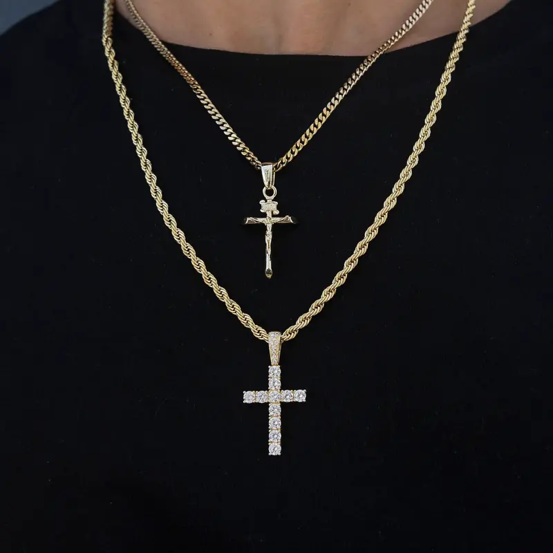 Solid Yellow Gold Cross Pendant Collection 1
