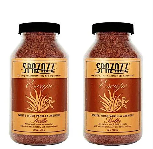 Spazazz Aromatherapy Bath Crystals – 2-Pack Classic Blend (White Musk, Jasmine & Vanilla, 22 Oz Each) 1