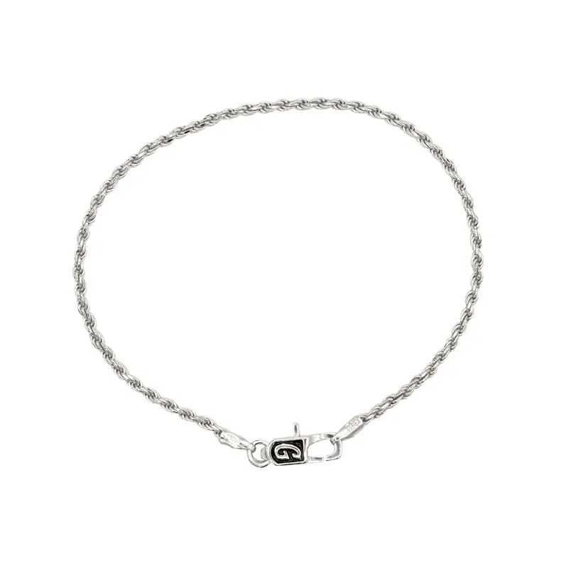 Sterling Silver 2Mm Rope Chain Bracelet – Delicate Everyday Wear 1