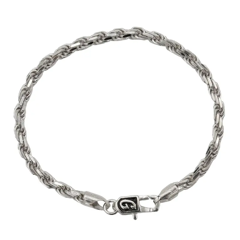 Sterling Silver Rope Chain Bracelet – 4Mm Width, Comfort Fit 1