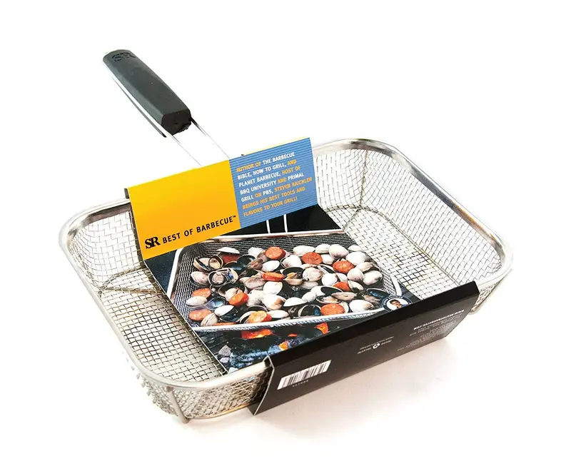 Steven Raichlen Stainless Steel Grilling Basket – Wire Mesh Design For Even Cooking (Sr8154) 1