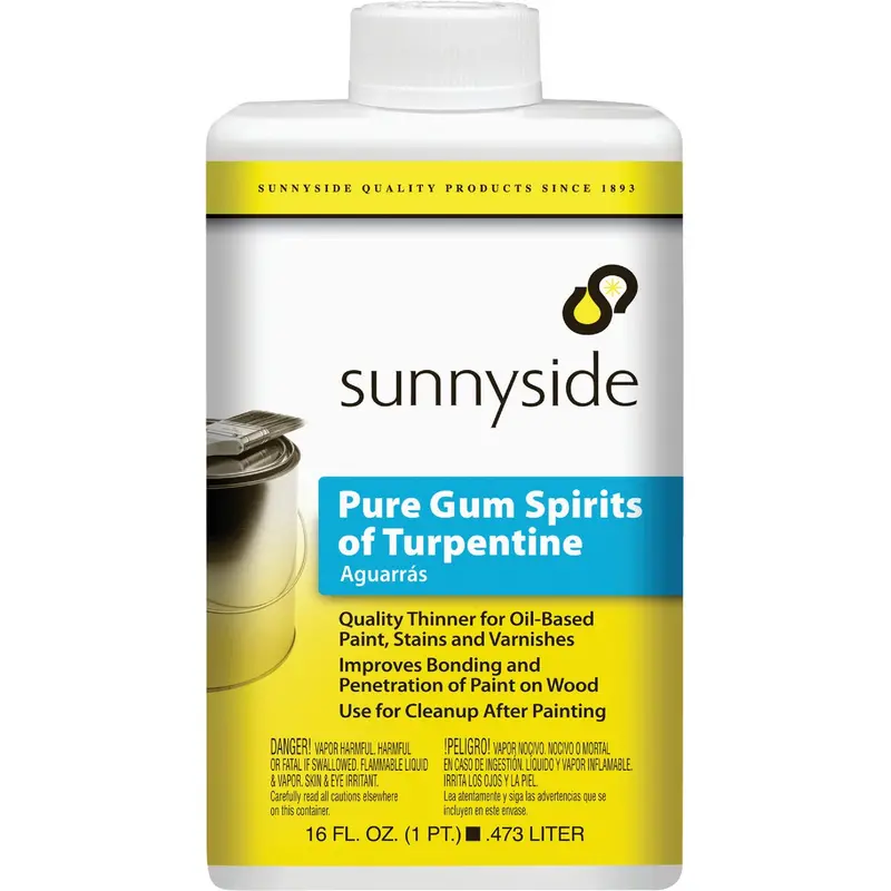 Sunnyside Pure Gum Spirits Turpentine – 1-Pint Solvent For Artists & Cleaners 1