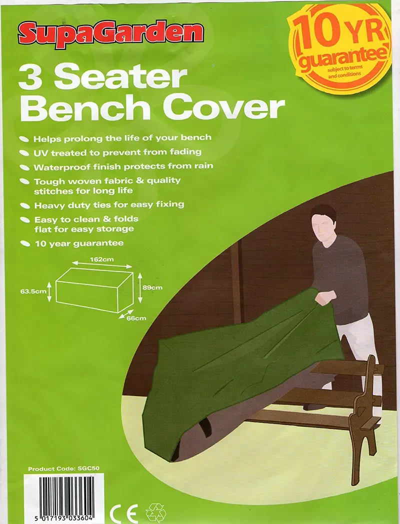 Supa Garden 3-Seater Bench Cover – All-Weather Protective Fit For Outdoor Seating 1