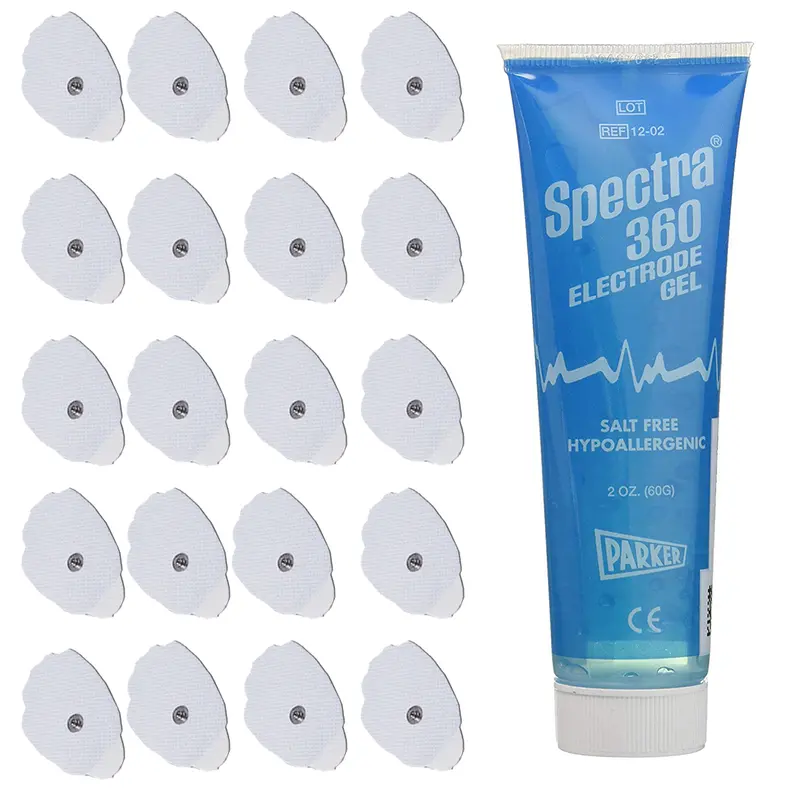 Techcare Electrode Bundle: 10 Pairs (20 Pads) + 2 Oz Spectra Conductive Gel 1