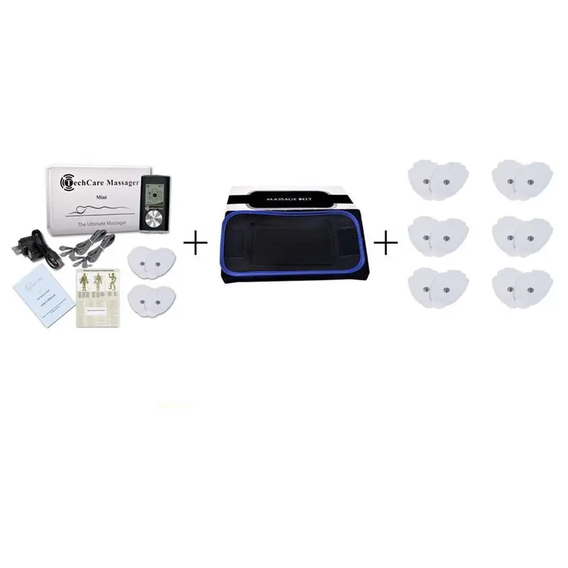 Techcare Mini Tens Device With Support Belt And 6 Reusable Electrode Pads 1