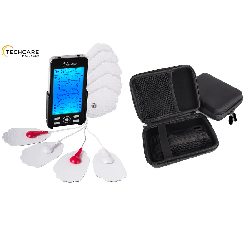Techcare Plus 24-Mode Tens Unit – Advanced Rechargeable Muscle Stimulator With Hard Travel Case 1