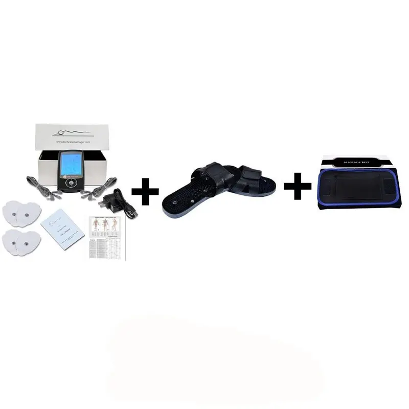 Techcare Pro 24-Mode Tens Kit Including Footwear, Support Belt, And 6 Electrode Pads 1