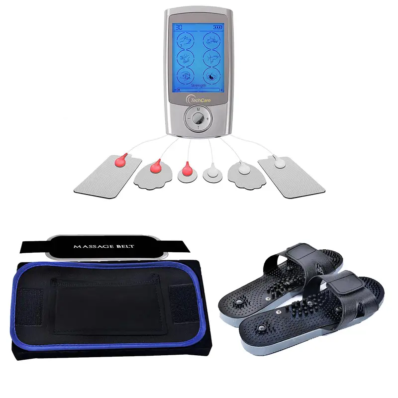 Techcare Pro 24 Tens Electrotherapy System With Foot Slippers & Adjustable Massager Belt 1