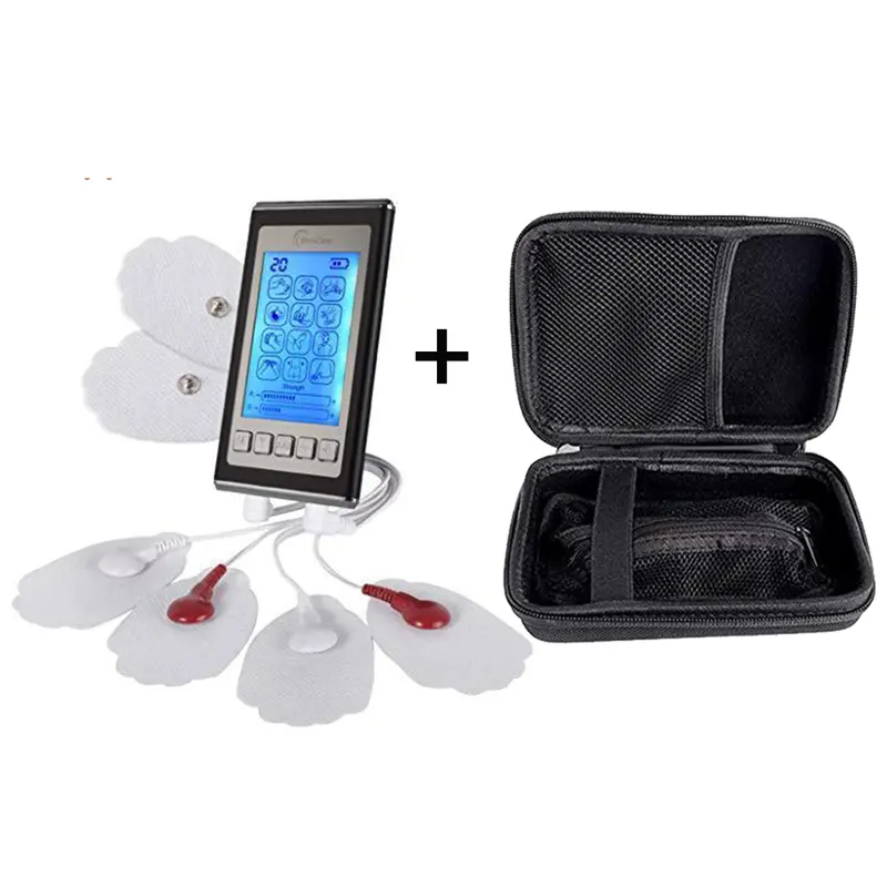 Techcare Rechargeable Tens Massager – 12 Therapy Modes, Dual-Channel Muscle Stimulator With Protective Hard Travel Case 1