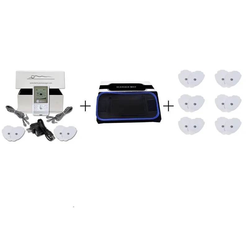 Techcare S Tens Combo Kit – 6-Mode Stimulator With Belt, 6 Electrode Pads, And Carry Case 1