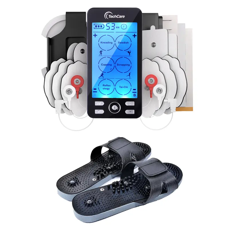 Techcare Tens Unit Plus With 24 Therapy Modes And Reflexology Footwear 1