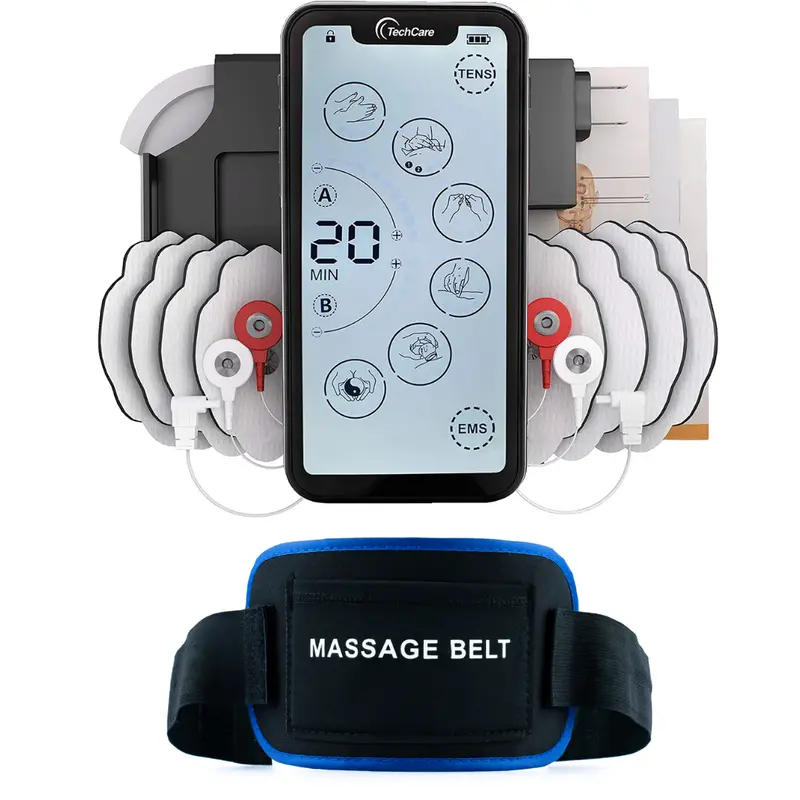 Techcare Touch X Tens Starter Kit: Stimulator + Massager Belt Attachment 1