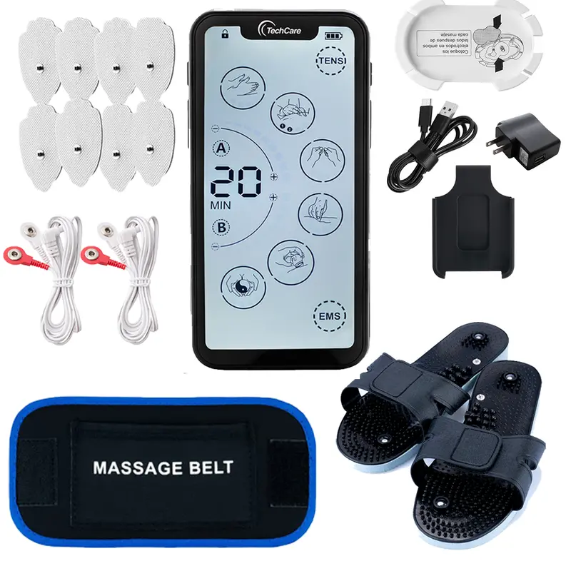 Techcare Touch X Ultimate Combo: Tens Unit + Foot Slippers + Waist Massager Belt 1
