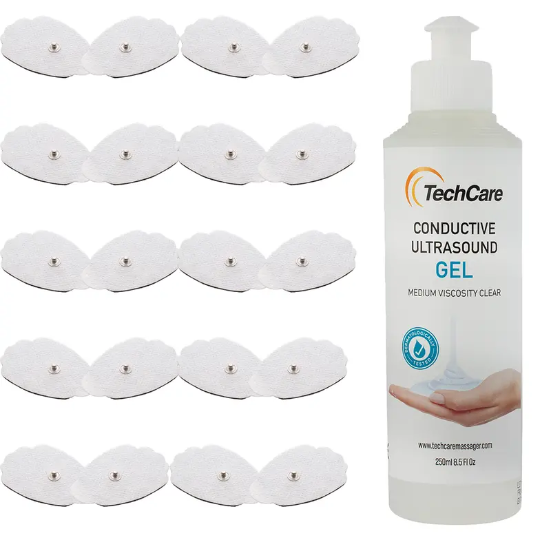 Tens Electrode Replacement Pack – 10 Pairs (20 Pads) With Conductive Gel (250 Ml) 1