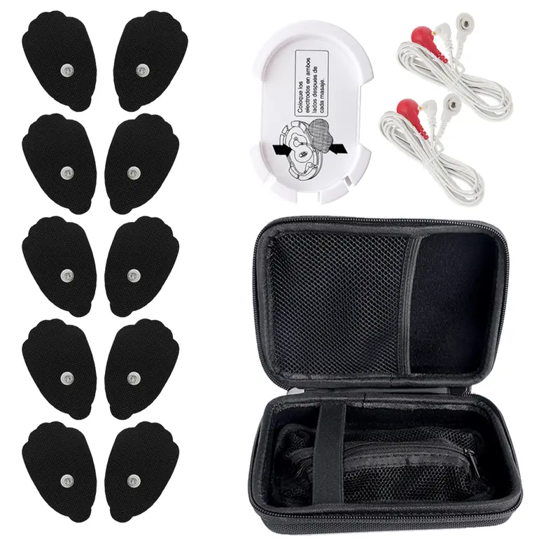 Tens Muscle Stimulator Replacement Pad & Carry Case Bundle 1