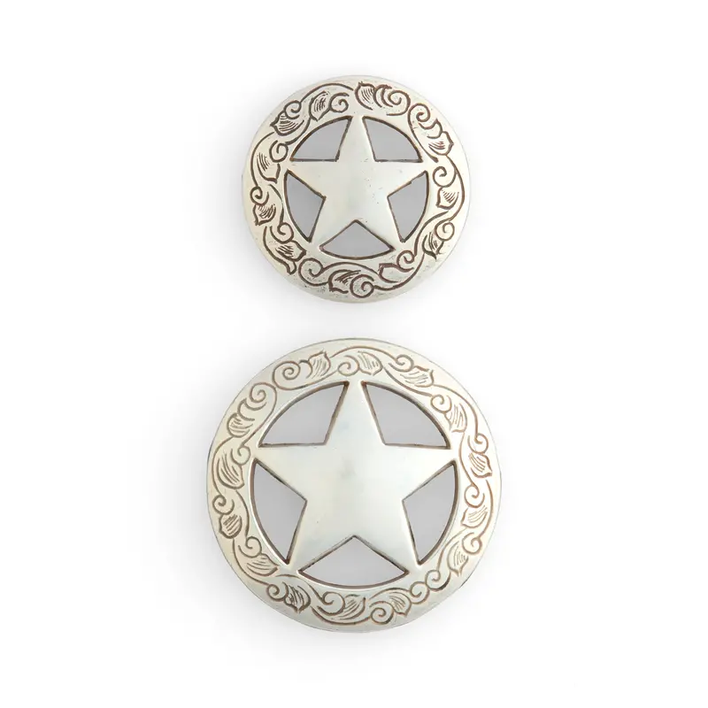 Texas Star Engraved Western-Style Conchos For Belts And Saddles 1