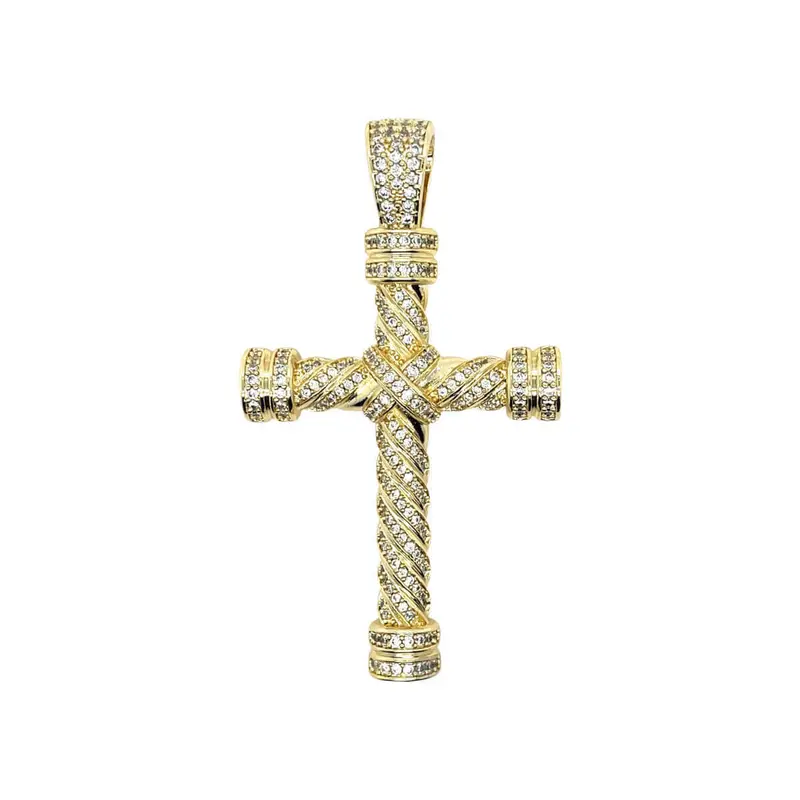 Textured Rope Diamond Cross 1