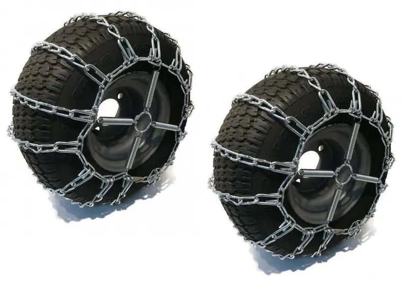 The Rop Shop 2-Link Tire Chains With Tensioners For 16X6.5X8 Lawn Tractors – Fits Select John Deere Riders 1