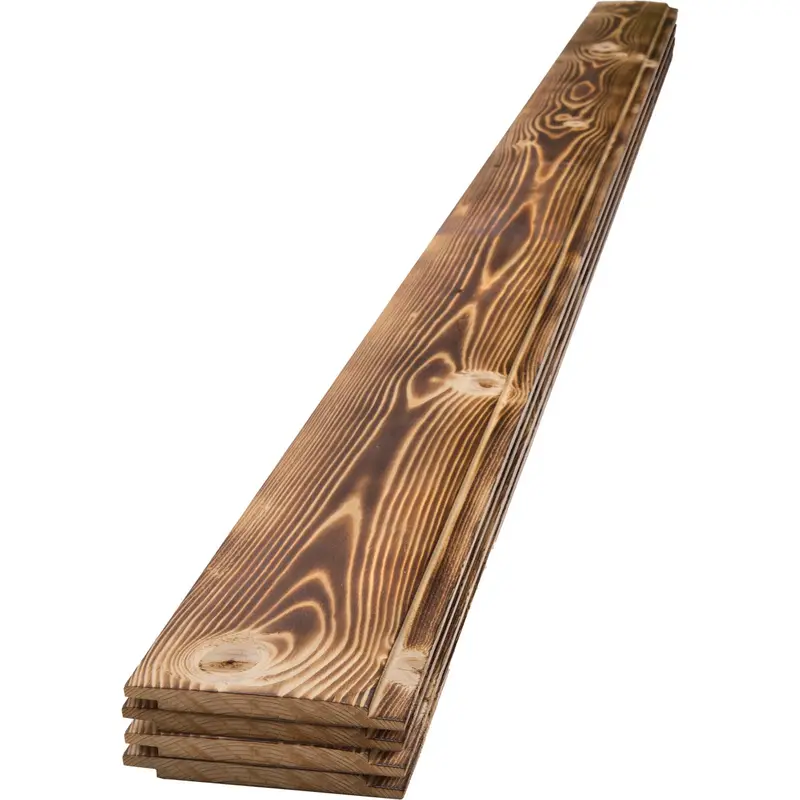 Ufp-Edge Charred Wood Shiplap Board – 6" X 8' X 1", Reclaimed-Look Finish (4-Pack, 12.33 Sq Ft) 1