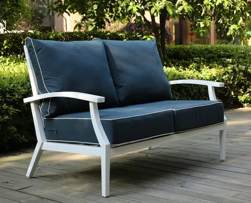 Ulax Aluminum Outdoor Loveseat Bench – Powder-Coated Frame With Cushioned Seating 1