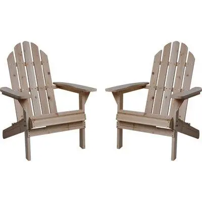 Unfinished Fir Wood Adirondack Chairs – Twin Pack For Custom Staining Or Painting 1