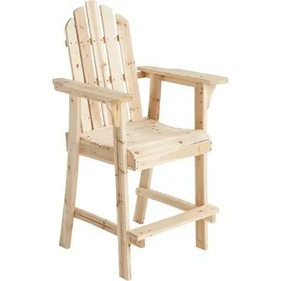 Unfinished Tall Fir Wood Adirondack Chair – Rustic Outdoor Seating 1
