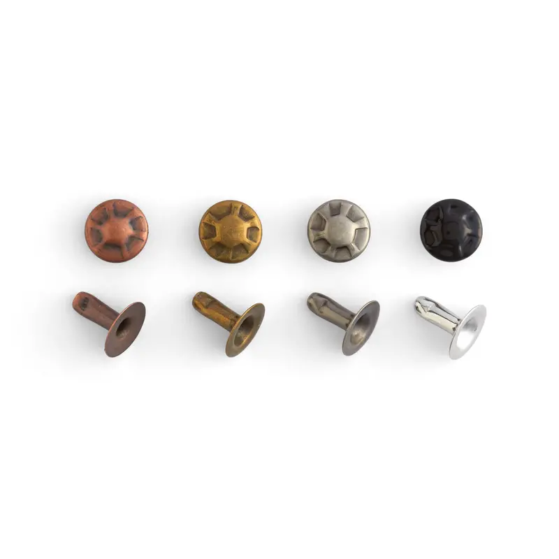 Vintage-Style Rapid Rivets – 100-Piece Assortment For Leather Repairs 1