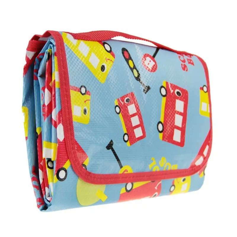 Waterproof Foldable Picnic Blanket With Cartoon Design – Lightweight Sand-Resistant Play Mat For Babies, Beach, Camping, And Outdoor Travel 1