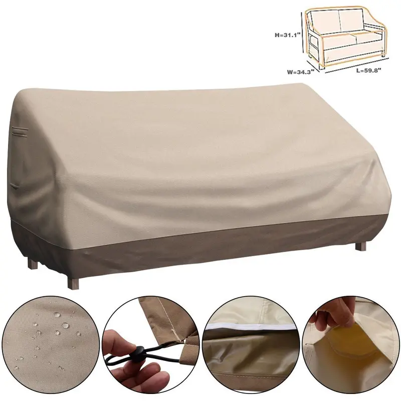 Waterproof Patio Loveseat & Bench Cover – Breathable Oxford Fabric With Air Vents 1