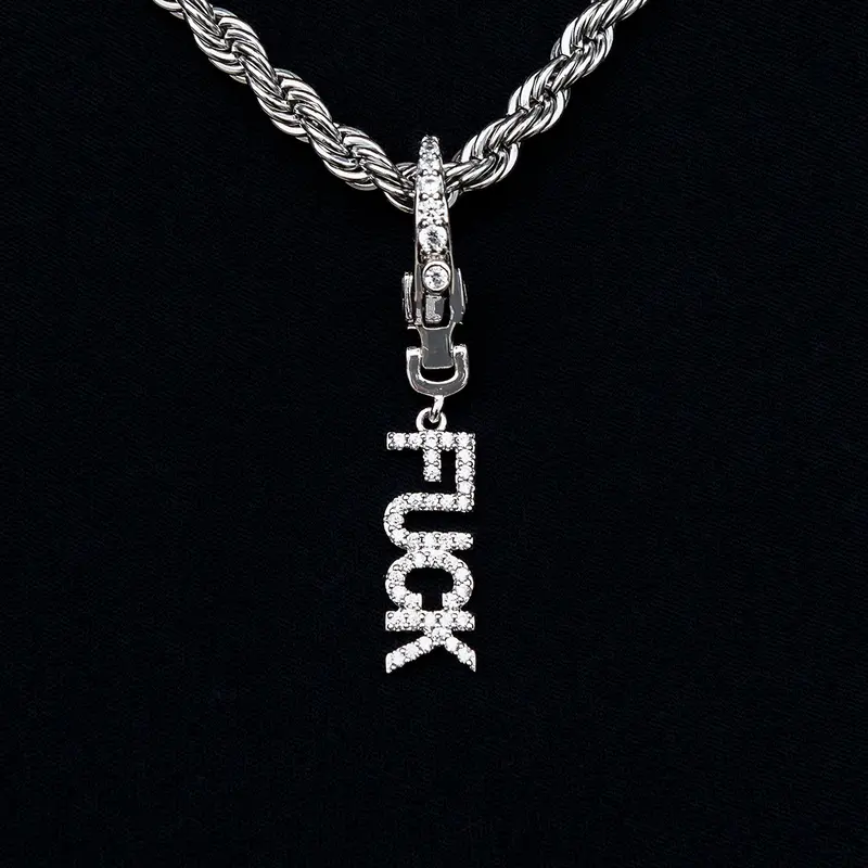 White Gold "Fuck" Detachable Pendant 1