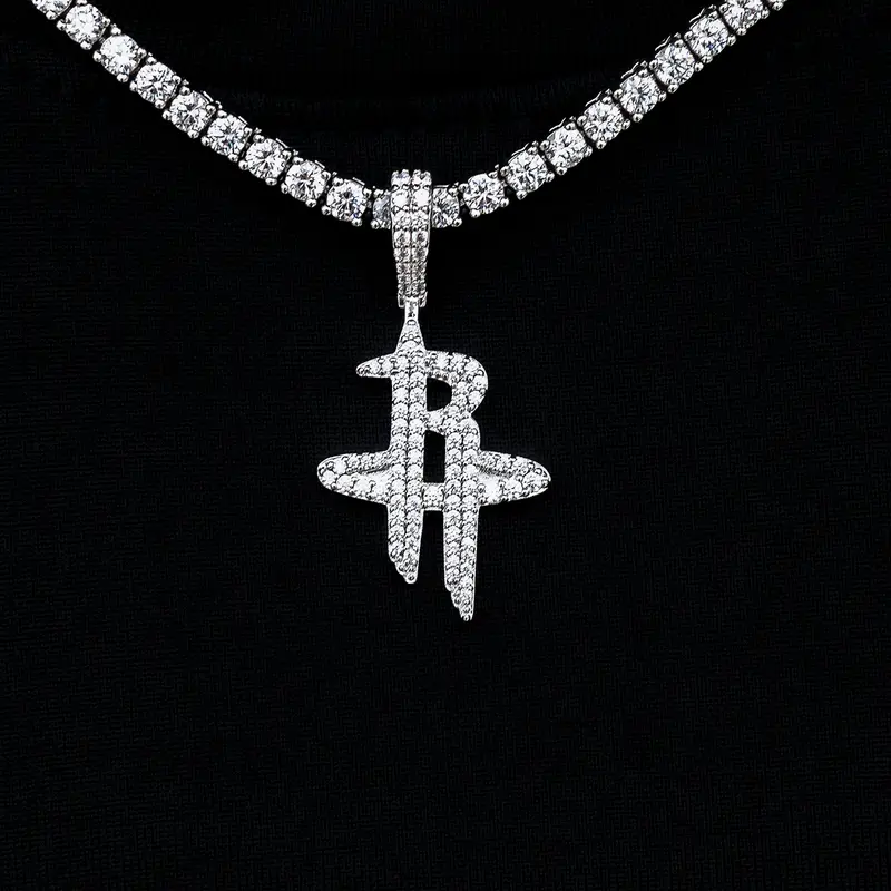 White Gold Houston Rockets Tiny Logo Necklace – Licensed Nba Accessory 1