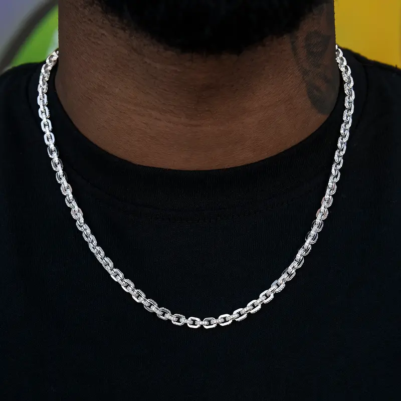 White Gold Iced Box Chain 1