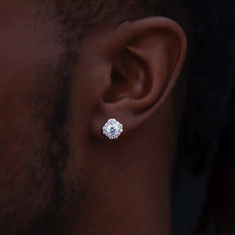White Gold Micro Diamond Cluster Studs – Everyday Luxury 1