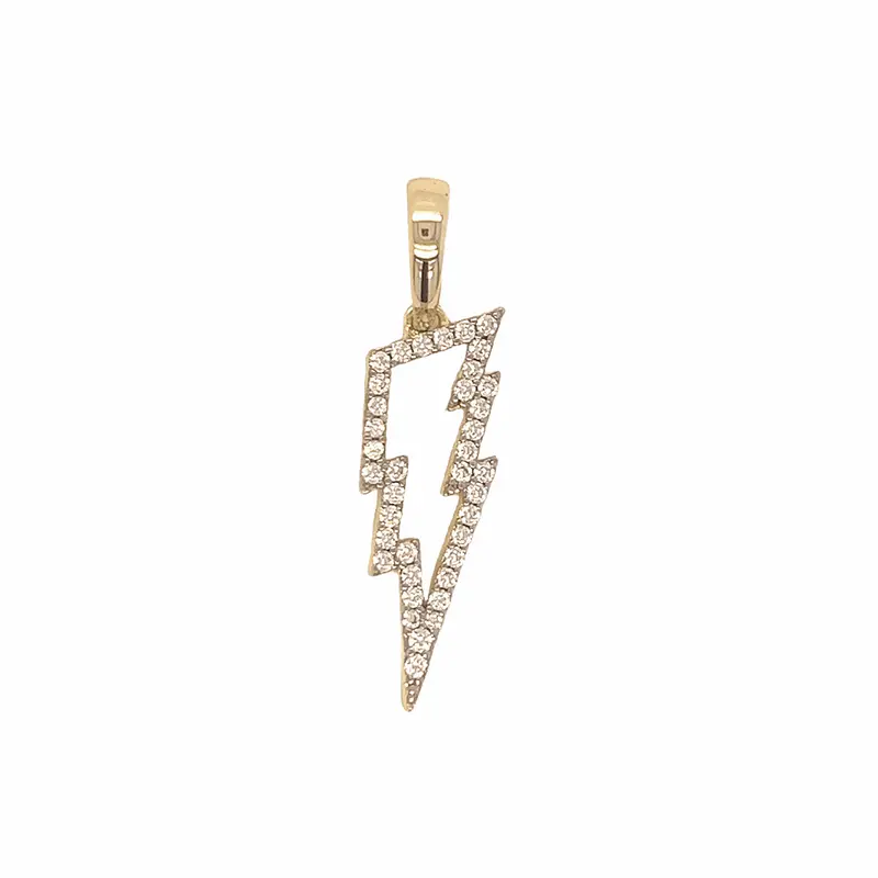 Women'S Moissanite Lightning Bolt Pendant On Yellow Gold Vermeil 1