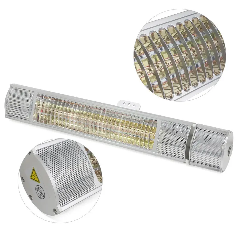 Xtremepowerus 1500W Wall-Mounted Infrared Heater – Stainless Steel Indoor/Outdoor Heating Unit 1