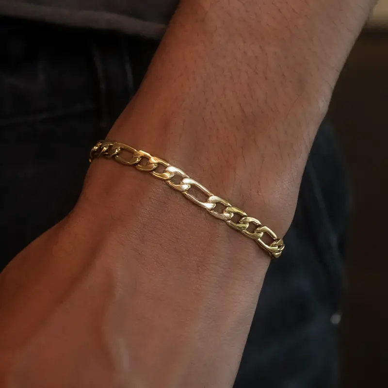 Yellow Gold 6Mm Figaro Bracelet – Reimagined Classic 1